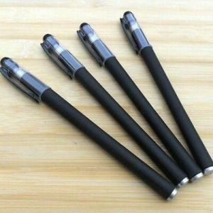 4PCS Kawaii Black Ink Gel Pen Plastic Frosted School Writing Marker Pens