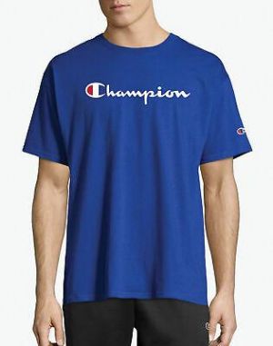 T-Shirt Mens Champion Jersey Tee Classic Script Logo Athletic Fit 100% Cotton