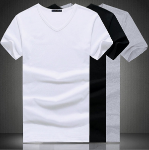 Men&#039;s V Neck Round Neck cotton T-shirt Slim Fit Short Sleeve Solid Color Casual