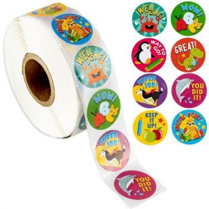 Everything is cheap Toys & Games 500pcs Reward Stickers Encouragement Sticker Roll for Kids Motivational Stickers with Cute Animals for Students Teachers