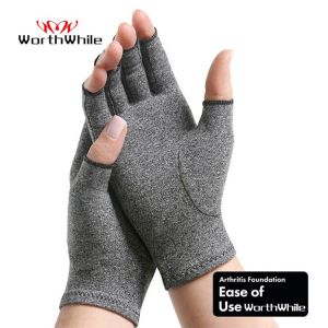 Everything is cheap Sport WorthWhile 1 Pair Compression Arthritis Gloves Wrist Support Cotton Joint Pain Relief Hand Brace Women Men Therapy Wristband