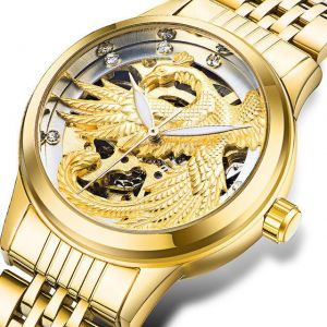 Everything is cheap Jewelry & Watches TEVISE 9006 3D Phoenix Dial Display Automatic Mechanical Watch Full Steel Waterproof Unisex Watch