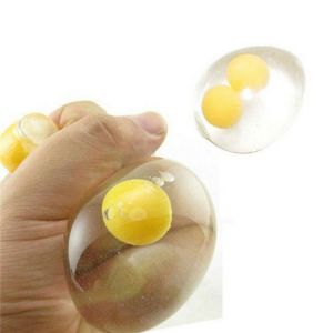 Tricky Halloween Party Funny Unbreakable Double Yellow Egg Vent Water Polo Reduce Stress Toys