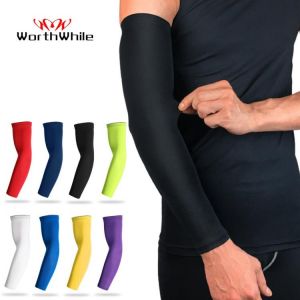 Everything is cheap Sport WorthWhile Sports Arm Compression Sleeve Basketball Cycling Arm Warmer Summer Running UV Protection Volleyball Sunscreen Bands