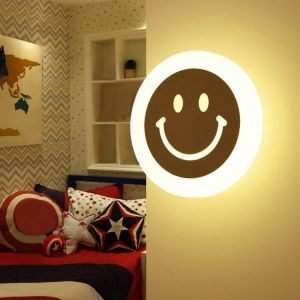 Everything is cheap Home & Garden 10W LED Round Smile Aisle Living Room Wall Light Indoor Bedside Lamp