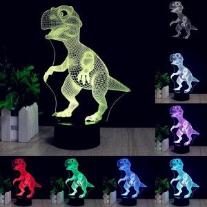 Everything is cheap Home & Garden 3D Dinosaur LED Desk Table Lamp 7 Color Changing USB Night Light 5V