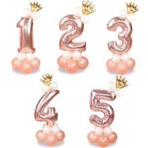 Everything is cheap Home & Garden 13Pcs/set Rose Gold Number Foil Balloons Happy Birthday Balloons Baby Shower Kids Birthday Party Decorations Number Balloons